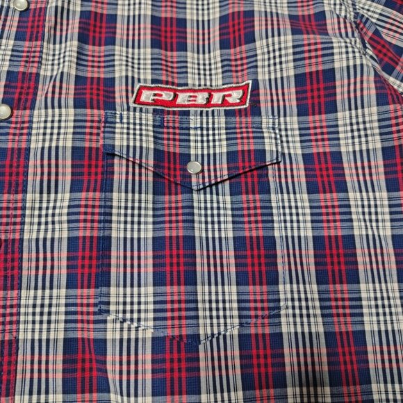 PBR World Finals Wrangler Shirt Mens Long Sleeve Pearl Snap FORD Embroidered - Picture 4 of 14